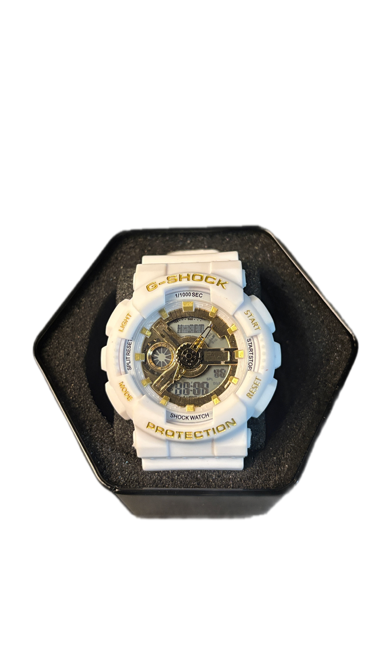 G Shock White & Gold
